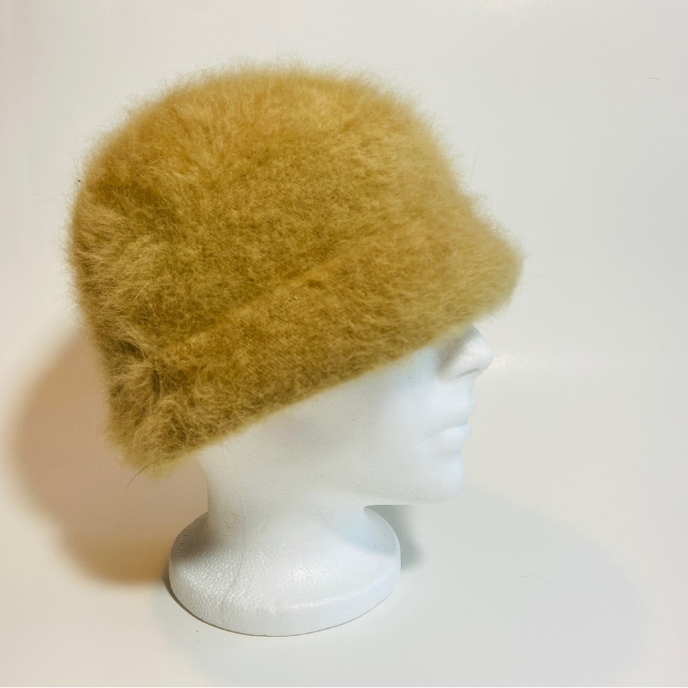 Vintage Angora Bucket Hat. Cream Tan Colour. 90s Y2K Fall Winter Hat.